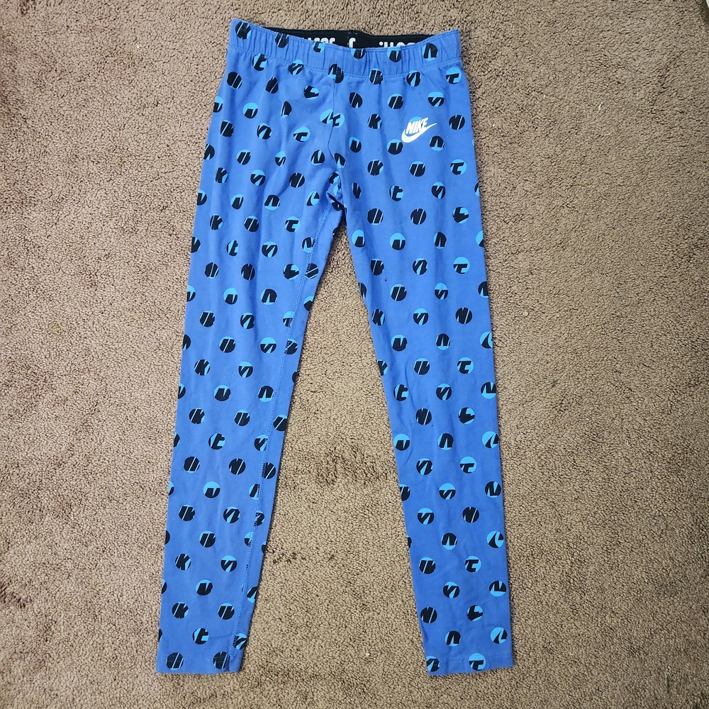 Nike Blue and Black Graphic Leggings
